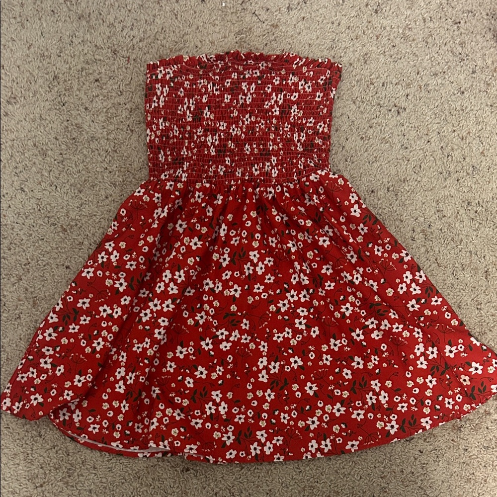 SHEIN Red Floral Kids Dress